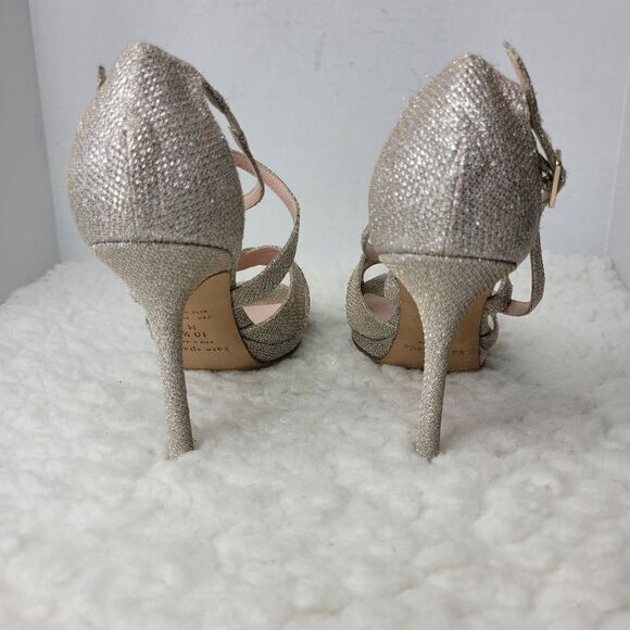 Kate Spade Womens Size 10 Glitter Pump Strappy Ankle Buckle Closure Heel Shoes - Picture 4 of 6